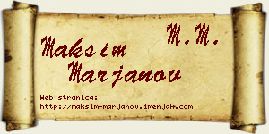 Maksim Marjanov vizit kartica